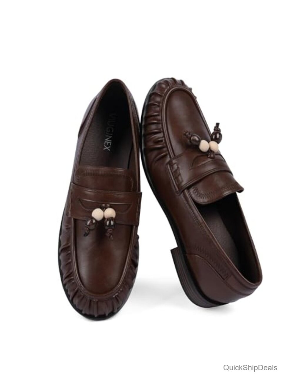 Penny Loafers Women Comfort Flats Faux Leather Slip-On Mocc